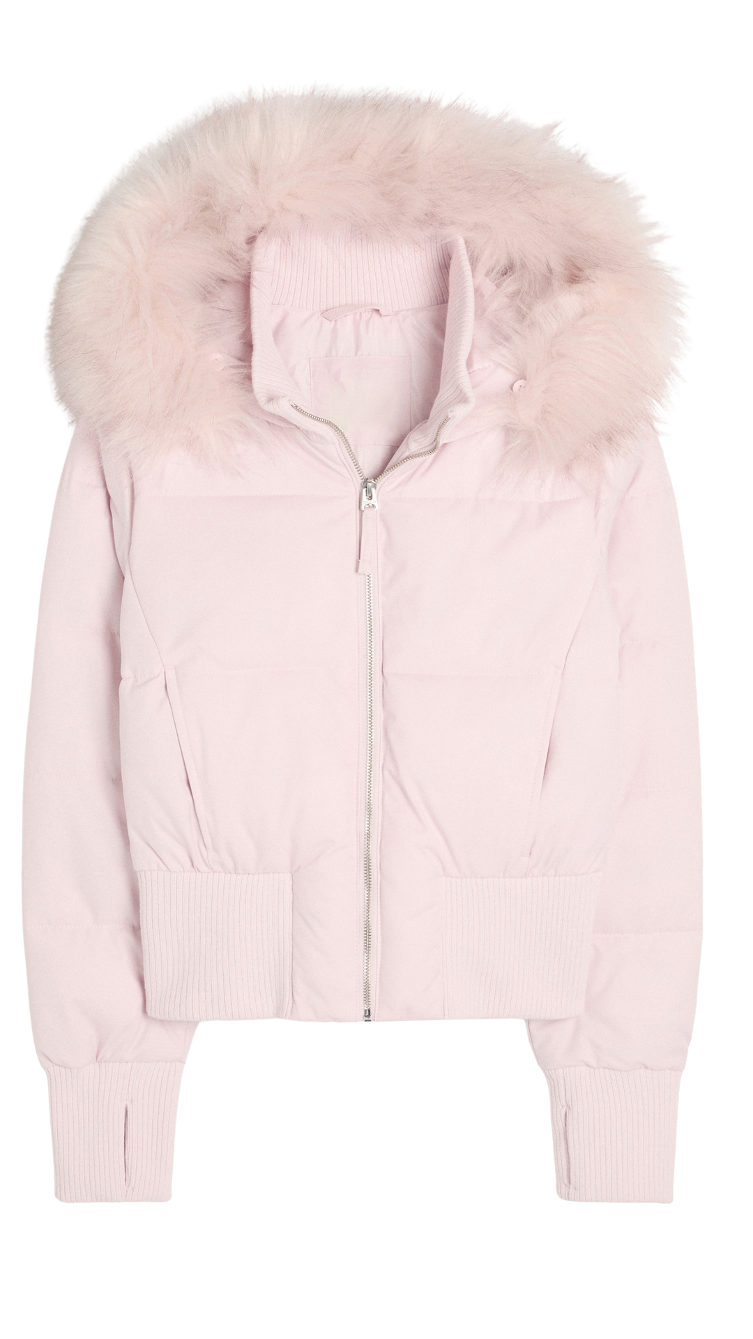 Faux Fur Trim Puffer Bomber Jacket
